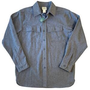 L.L.Bean Chamois Shirt 100% Cotton Button Front Long Sleeve Gray Unisex Medium